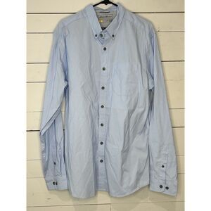Eddie Bauer Mens XL Long Sleeve Button Down Collared Dress Shirt Light Blue